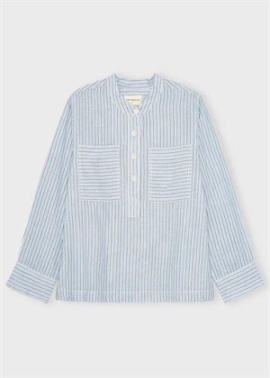 Ayla stripe skjorte Light Blue/Ecru/Navy Moshi Moshi 